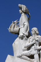 Portugal, Lisbon, Belem, Detail of the Monument to the Discoveries.