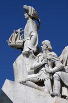 Portugal, Lisbon, Belem, Detail of the Monument to the Discoveries.