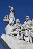 Portugal, Lisbon, Belem, Detail of the Monument to the Discoveries.