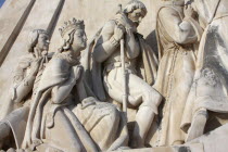 Portugal, Lisbon, Belem, Detail of the Monument to the Discoveries.