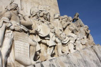 Portugal, Lisbon, Belem, Detail of the Monument to the Discoveries.