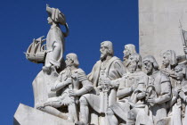 Portugal, Lisbon, Belem, Detail of the Monument to the Discoveries.