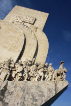 Portugal, Lisbon, Belem, Detail of the Monument to the Discoveries.