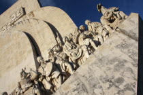 Portugal, Lisbon, Belem, Detail of the Monument to the Discoveries.