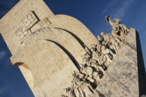 Portugal, Lisbon, Belem, Detail of the Monument to the Discoveries.