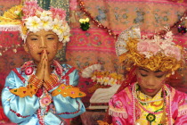 Thailand, North, Chiang Mai, Shan Novices being ordained into the temple, the ceremony is called the Poy Sang Long held at Wat Ku Tao.