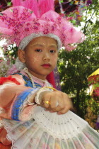 Thailand, North, Chiang Mai, Shan Novices being ordained into the temple, the ceremony is called the Poy Sang Long held at Wat Ku Tao.