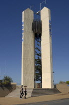 Australia, Queensland, Gold Coast, Coolangatta, Point Danger Lighthouse and Memorial to Captian Cook.