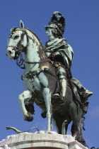 Portugal, Lisbon, Statue of King Jose 1 in Praca do Comercio.
