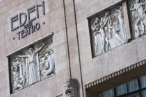 Portugal, Estremadura, Lisbon, Detail of the Eden Teatro former cinema exterior, now a hotel.