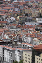 Portugal, Lisbon, View over the Baixa district of the city.