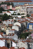 Portugal, Lisbon, View over the Baixa district.
