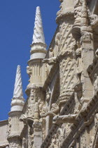 Portugal, Lisbon, Belem, Dos Jeronimos Monastery carving detail.