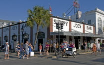 USA, Florida, Key West, Sloppy Joes Bar on Duval Street where Ernest Hemingway was a regular customer when he lived at Key West in the 1930s.