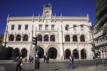 Portugal. Estremadura, Lisbon, Rossio Railway Station exterior.