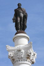 Portugal, Estremadura, Lisbon, Statue of Dom Pedro IV in Rossio Square.