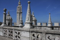 Portugal, Estremadura, Lisbon, Tower of Belem detail.
