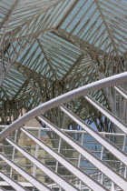 Portugal, Estremadura, Lisbon, Detail of the roof of the Oriente railway station, designed by Santiago Calatrava.
