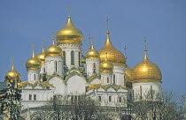 Russia, Moscow, Kremlin, Cathedral of the Annunciation, seen from the  embankment.   
