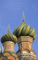 Russia, Moscow, St Basils Cathedral Domes.
