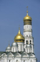 Russia, Moscow, Kremlin, Cathedral of the Archangel and Ivan the Great Bell Tower.