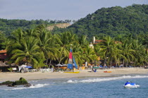 Mexico, Guerrero, Zihuatanejo, view of Playa la Ropa.