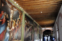 Mexico, Bajio, Zacatecas, Paintings of the Stations of the Cross in the Monastery Museum of Guadalupe.