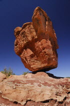 USA, Colorado, Colorada Springs, Garden of the Gods public park, balanced sandstone rock.