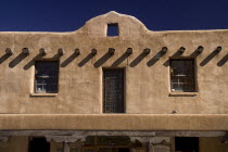 USA, New Mexico, Taos, typical Adobe style architecture.