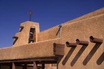 USA, New Mexico, Taos, typical Adobe style architecture.