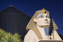 USA, Nevada, Las Vegas, The Strip, exterior of the Luxor hotel and casino.