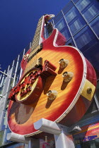 USA, Nevada, Las Vegas, The Strip, exterior of the Hard Rock Cafe.
