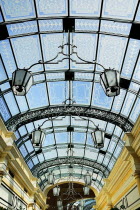USA, Nevada, Las Vegas, The Strip, interior roof detail of the shopping promenade within the Bellagio hotel and casino.