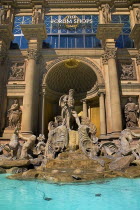 USA, Nevada, Las Vegas, The Strip, fountain at the entrance to Caesars Palace Fourm Shops.