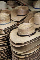 Mexico, Michoacan, Patzcuaro, Hats for sale in the market.