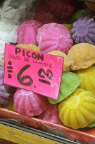 Mexico, Puebla, Coloured sweets for sale.