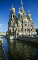 Church of Resurrection  exterior view beside canal.