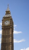 England, London, Westminster, Houses of Parliament Clock Tower, better known as Big Ben.