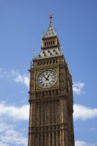 England, London, Westminster, Houses of Parliament Clock Tower, better known as Big Ben.
