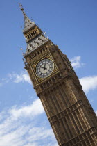 England, London, Westminster, Houses of Parliament Clock Tower, better known as Big Ben.