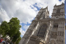 England, London, Westminster Abbey exterior.