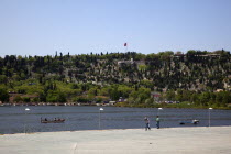 Turkey, Istanbul, Golden Horn, view across water from the Halic conference centre.