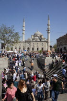Turkey, Istanbul, Eminonu, Yeni Camii, New Mosque and steps to underpass.