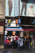 Turkey, Istanbul, Eminonu, Shop selling football shirts.
