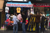 Turkey, Istanbul, Eminonu, Shop selling football shirts.