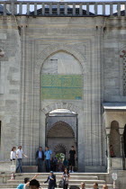 Turkey, Istanbul, Sultanahmet Camii, Blue Mosque entrance.