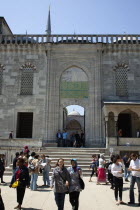 Turkey, Istanbul, Sultanahmet Camii, Blue Mosque entrance.