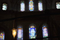 Turkey, Istanbul, Sultanahmet Camii, Blue Mosque interior.