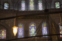 Turkey, Istanbul, Sultanahmet Camii, Blue Mosque interior.