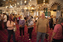 Turkey, Istanbul, Sultanahmet Camii, Blue Mosque interior.